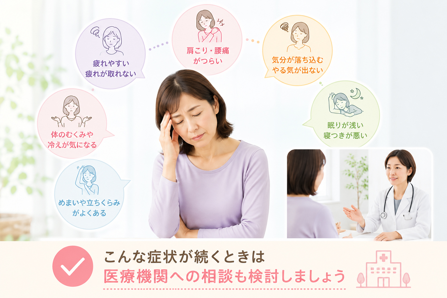 こんな症状が続くときは医療機関への相談も検討しましょう