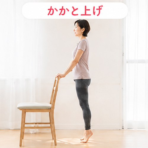 かかと上げ・背伸びキープ