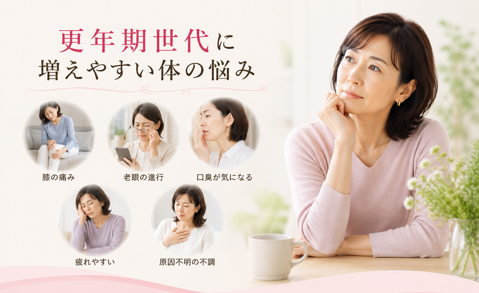 更年期世代に増えやすい体の悩み