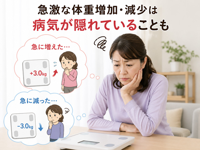 急激な体重増加・減少は病気が隠れていることも
